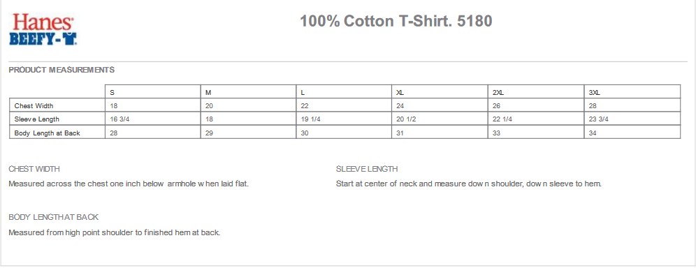 Hanes 5180 Short Sleeve