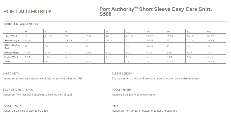 Port Authority S508 Short Sleeve Button Down