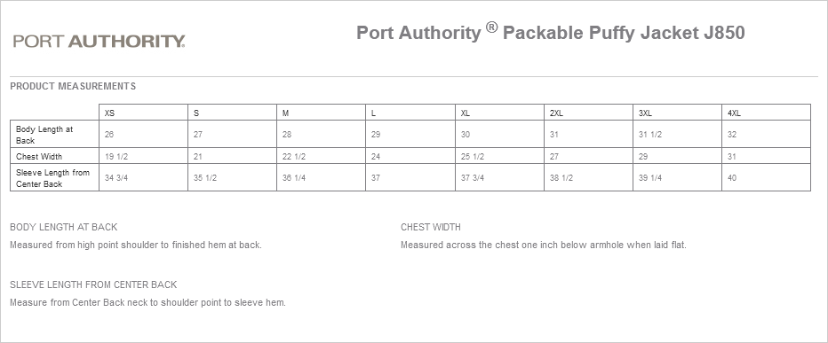 Ladies Port Authority® Packable Puffy Jacket L850